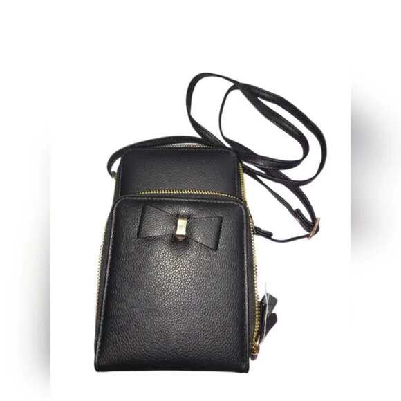 Handbags - Black Crossbody Bag with Bow Accent NWT